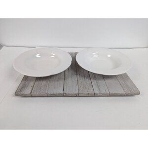 Pfaltzgraff Filigree White Cereal Soup Bowls Set of 2 Rimmed